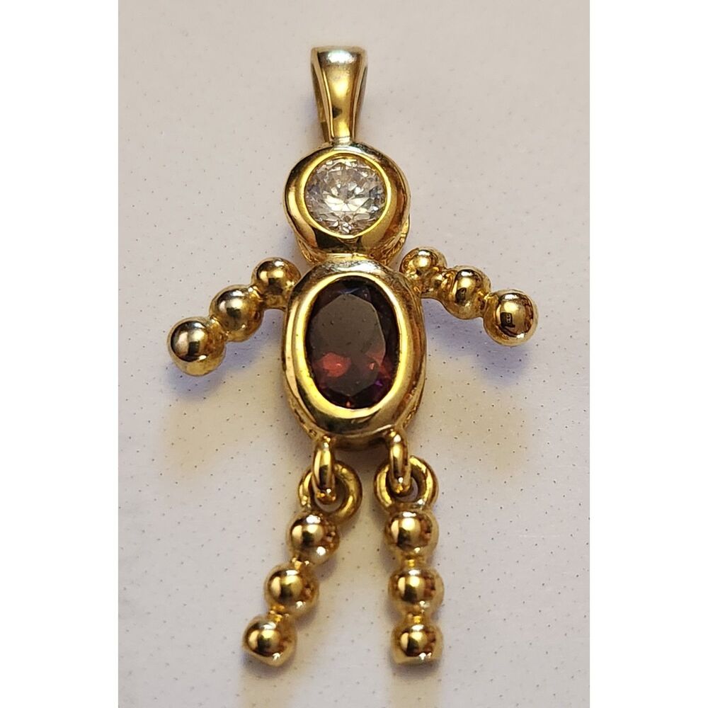 Vintage Rhinestone Rascals Pendant Baby Boy February